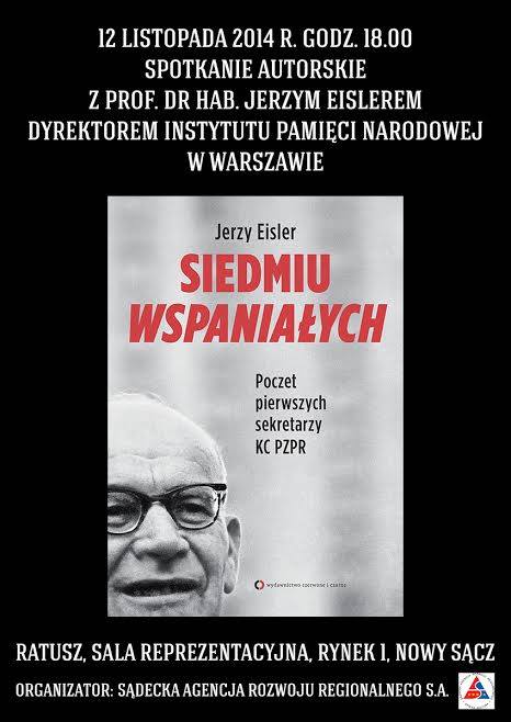 siedmiu wspaniałych - Jerzy Eisler, okładka książki, spotkanie