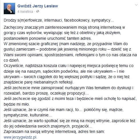 sądeccy politycy Jerzy Gwiżdż
