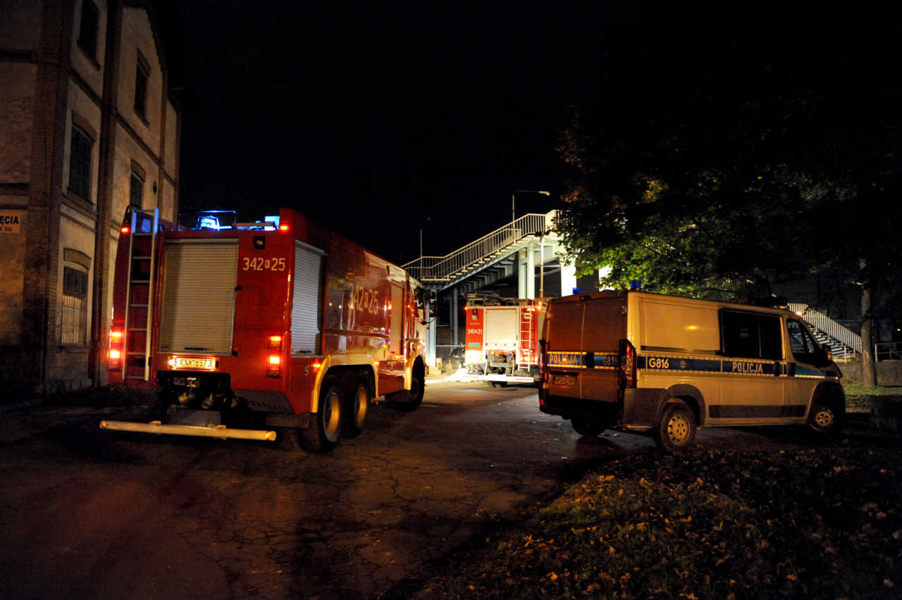 akcja strażaków na stacji PKP Nowy Sącz