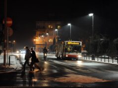 Nowy Sącz, ulica Mickiewicza nocą