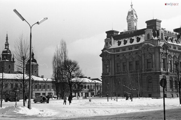 Sącz w zimowej szacie, rynek lata 50