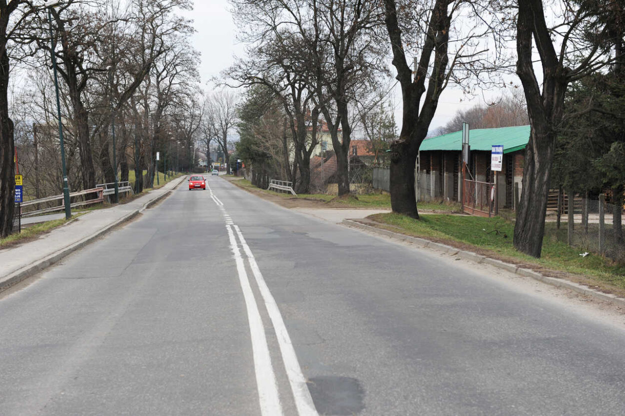 fragment ulicy Nawojowskiej w Nowym Sączu