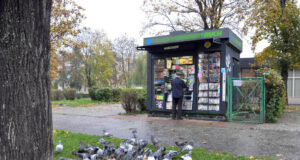 Nowy Sącz lica Lwowska kiosk "Ruch", 2016