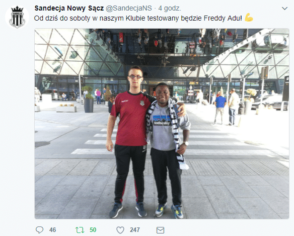 Freddy Adu Sandecja Nowy Sącz testy