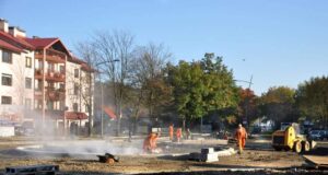 DZIEŃ W NOWYM SĄCZU: 10 października 2017 Nowy Sącz rondo Barska Hallera - budowa 2017