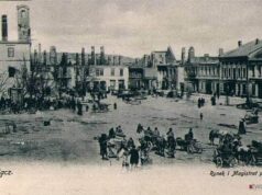 Nowy Sącz rynek po pożarze 1894 - pocztówka