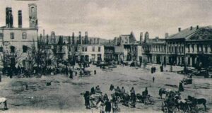 Nowy Sącz rynek po pożarze 1894 - pocztówka