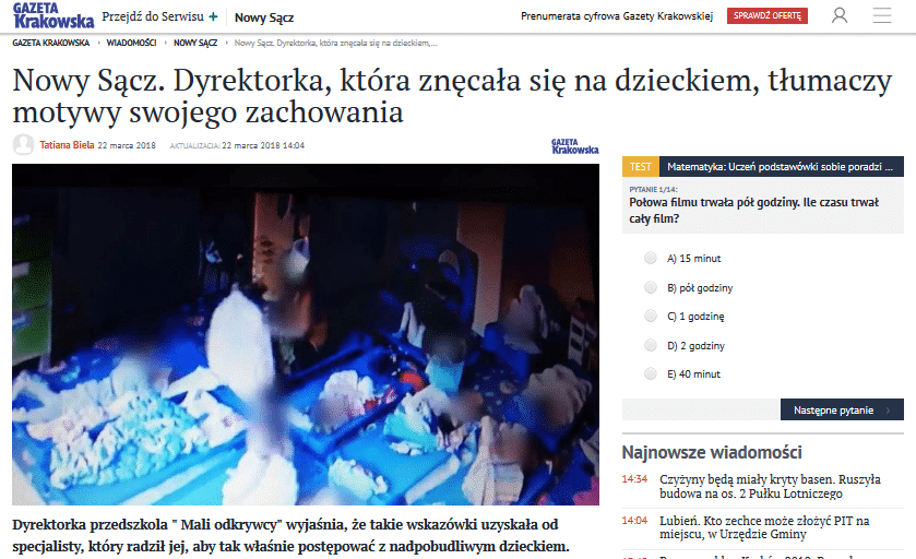 afera w przedszkolu Mali Odkrywcy