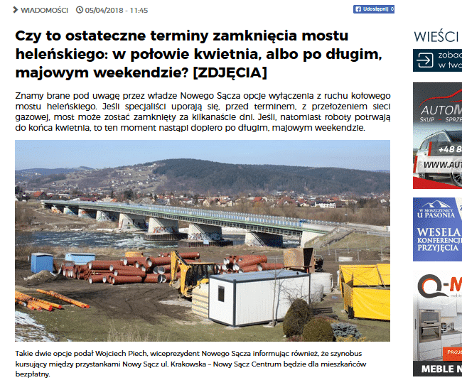 terminy zamknięcia mostu