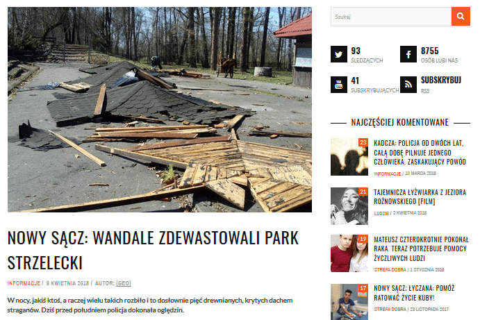 dewastacja Parku Strzeleckiego