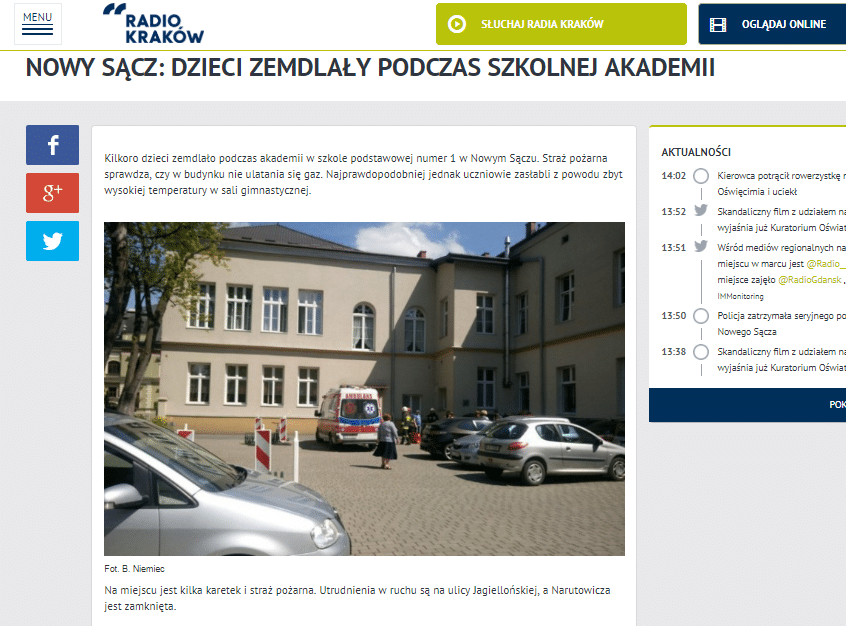 dzieci zemdlały Nowy Sącz