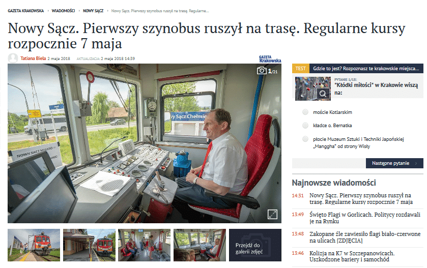 Nowy Sącz pierwsze kursy szynobusu