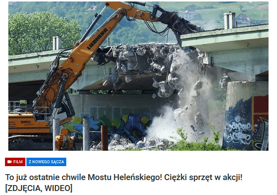 rozbiórka mostu heleńskiego