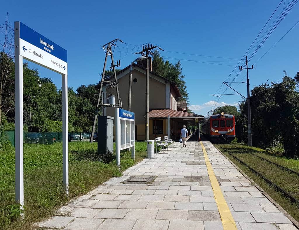 Przystanek kolejowy Nowy Sącz Miasto przy ul. Kościuszki 2018