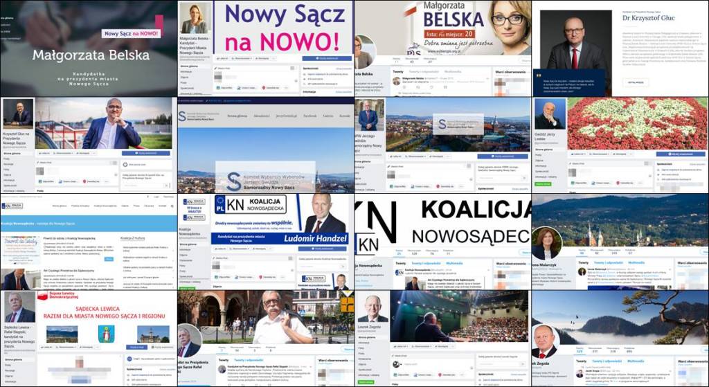 Strony www i media społecznościowe kandydatów na prezydenta Nowego Sącza