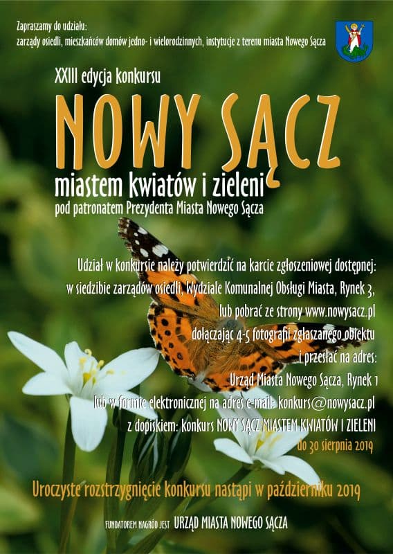23 konkurs miastem kwiatów i zieleni Nowy Sącz