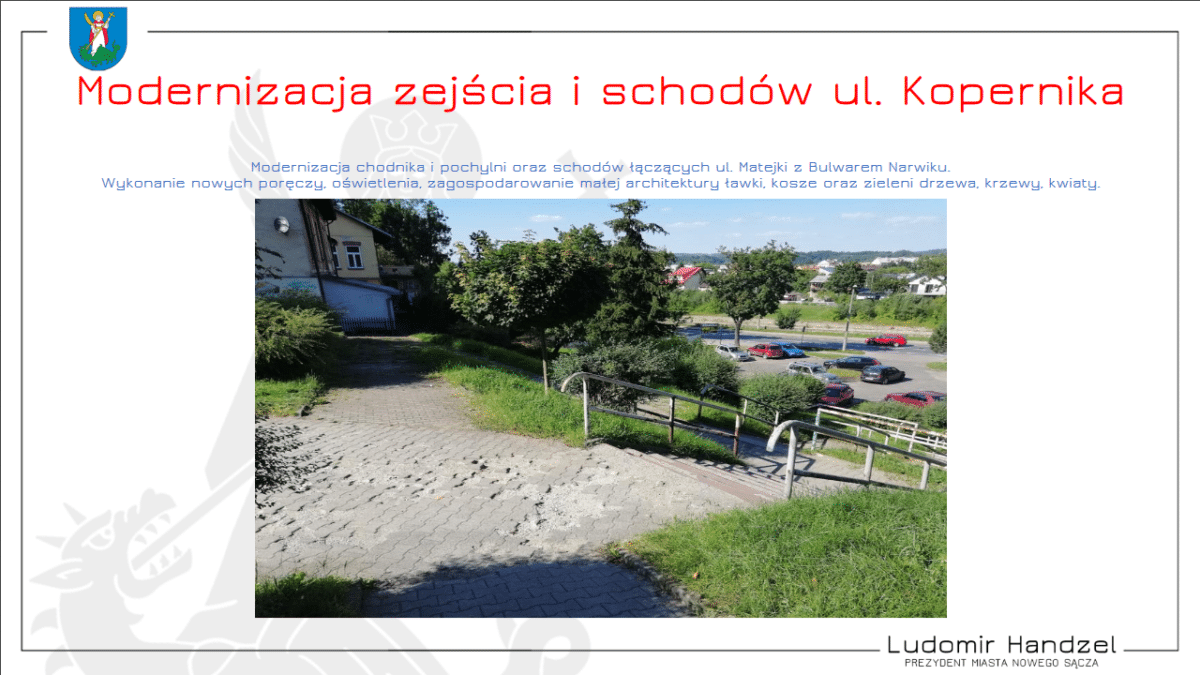 rewitalizacja Lasku Falkowskiego i remont schodów przy Kopernika to niektóre zamierzenia na najbliższe miesiące