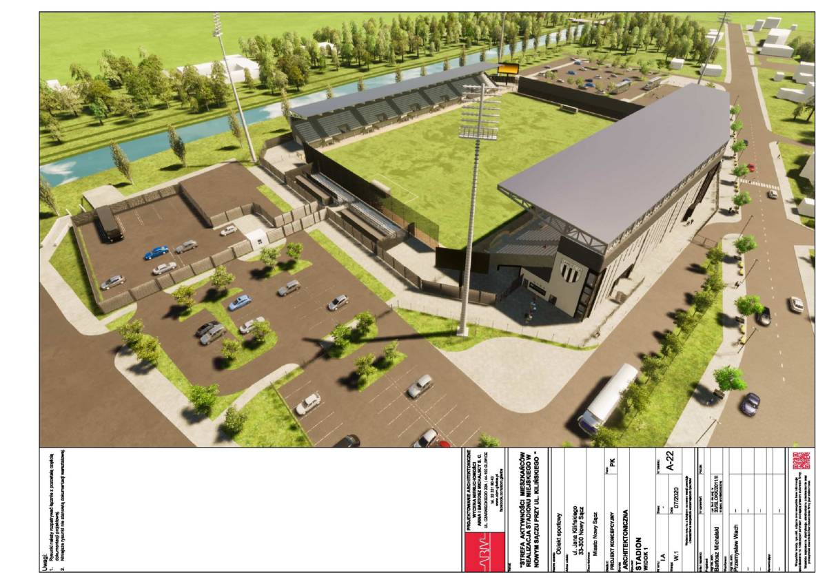Realizacja obiektu stadionu miejskiego w Nowym Sączu przy ul. Kilińskiego