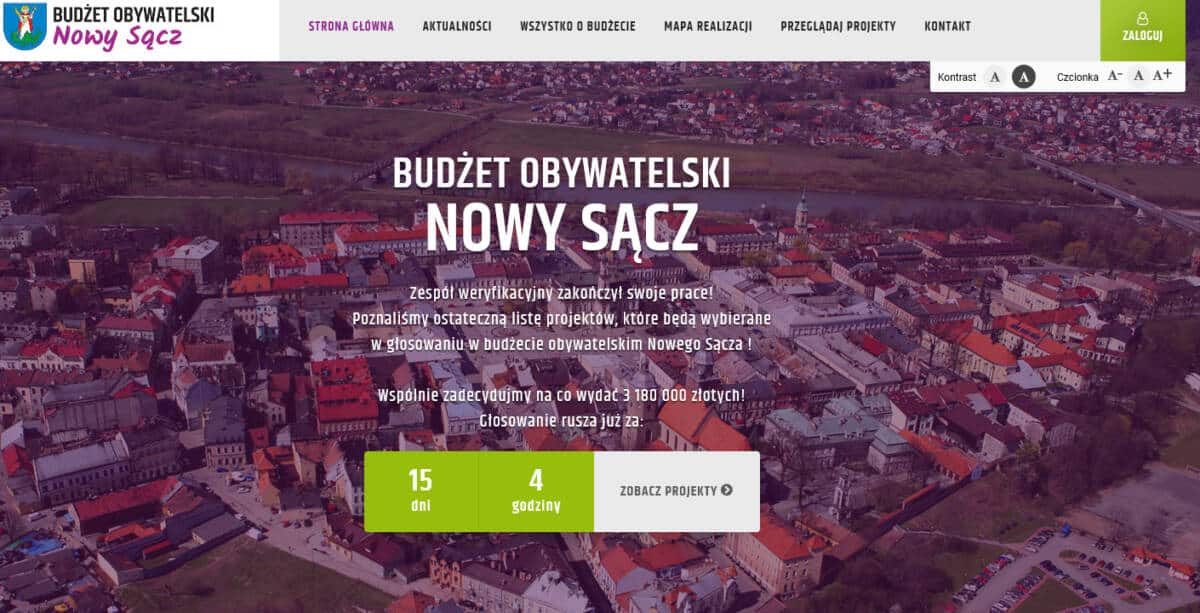 lista projektów budżet obywatelski 2021 Nowy Sącz