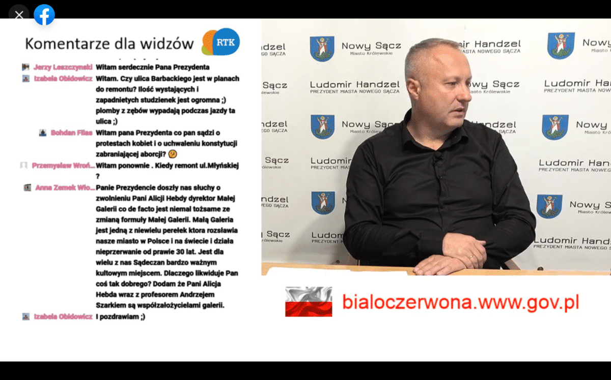 spotkania online prezydenta Nowego Sącza