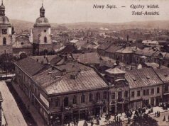 widok na kościół farny w Nowym Sączu