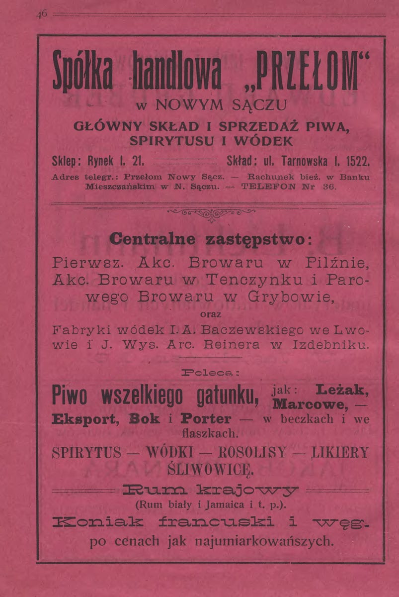 Praktycznie od początków historii miasta Nowego Sącza w jego dzieje były wpisane browary