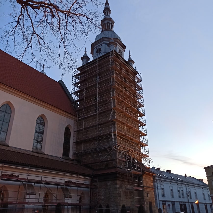 Prace remontowe kościoła św. Małgorzaty, stan z marca 2021.