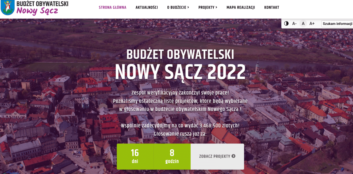 Budżet Obywatelski 2022 Nowy Sącz