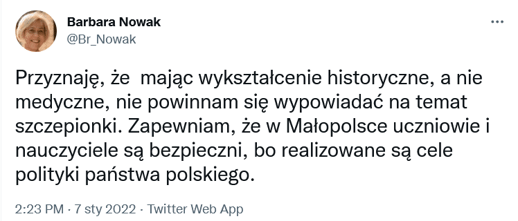 Barbara Nowak małopolski kurator oświaty
