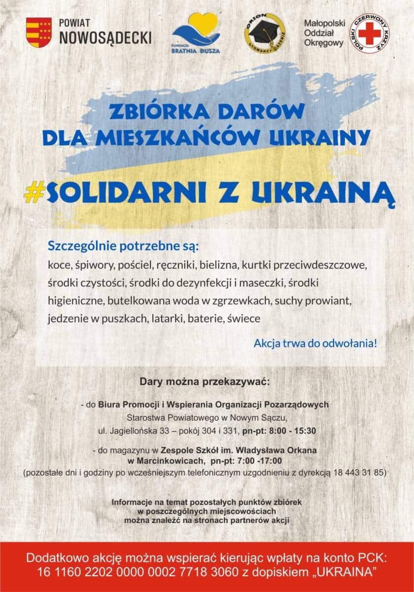 dary dla Ukrainy powiat nowosądecki