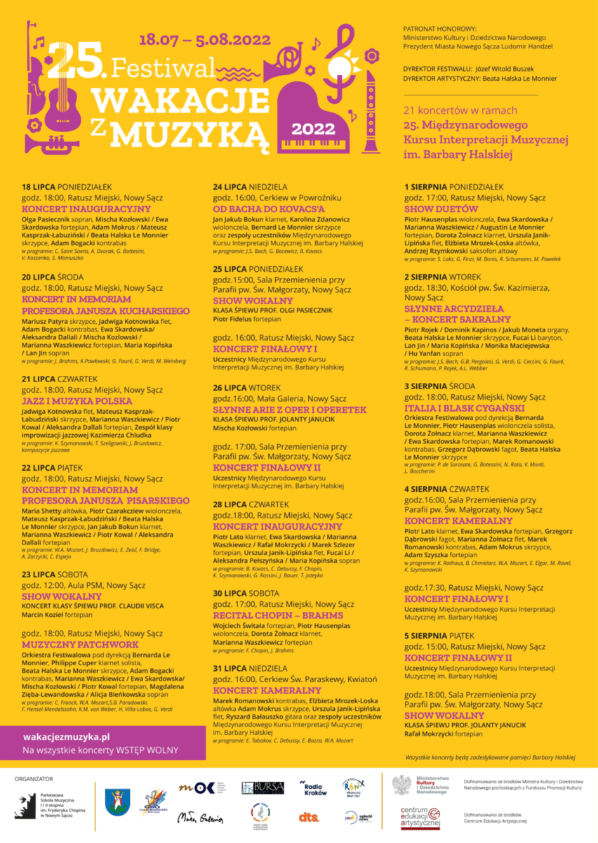 wakacje z muzyką 2022 Nowy Sącz