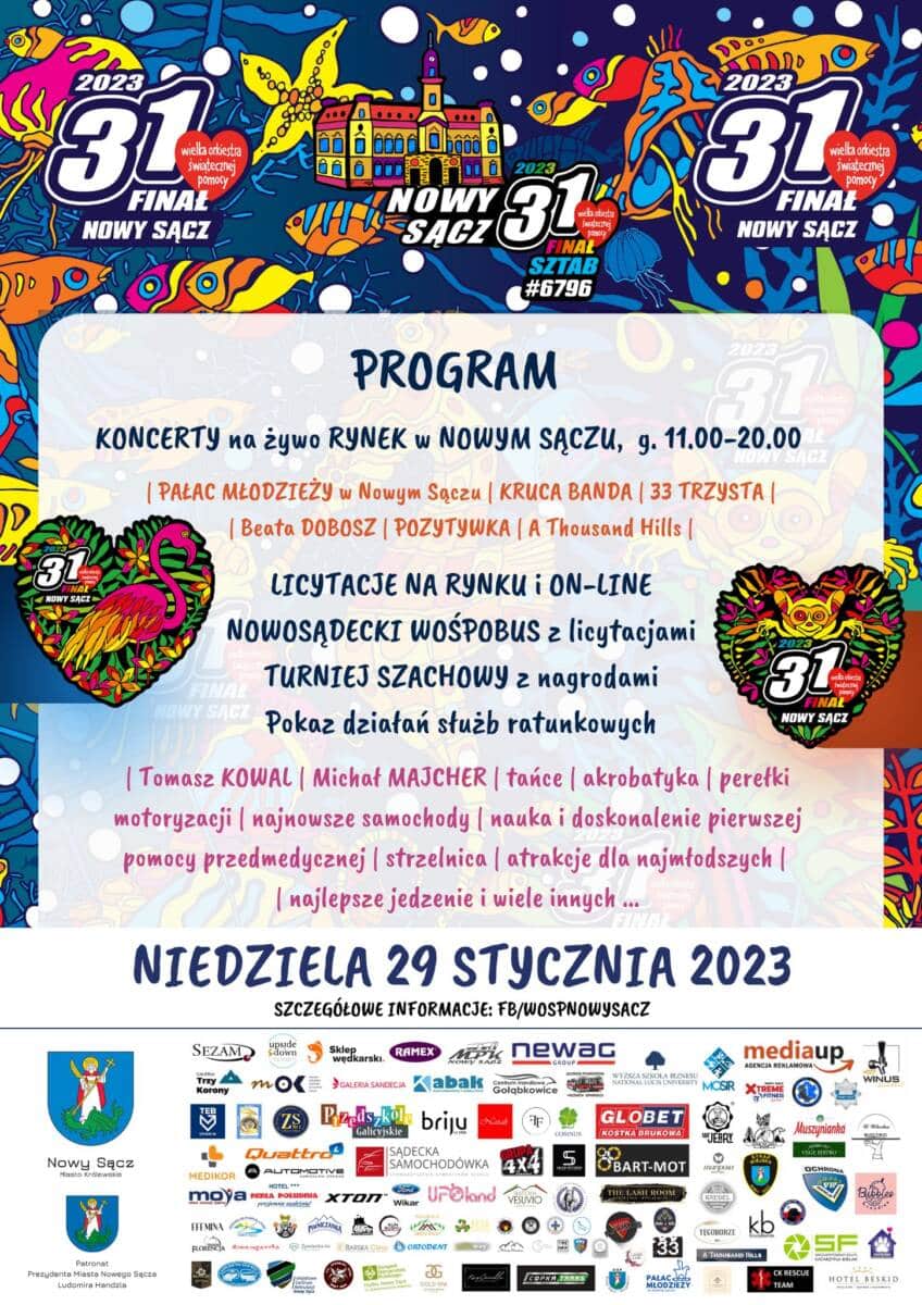 nowosądecki finał wośp 2023 - program