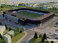 wizualizacja stadionu miejskiego w Nowym Sączu przygotowana przez Grupa Blackbird