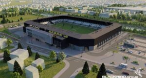 wizualizacja stadionu miejskiego w Nowym Sączu przygotowana przez Grupa Blackbird