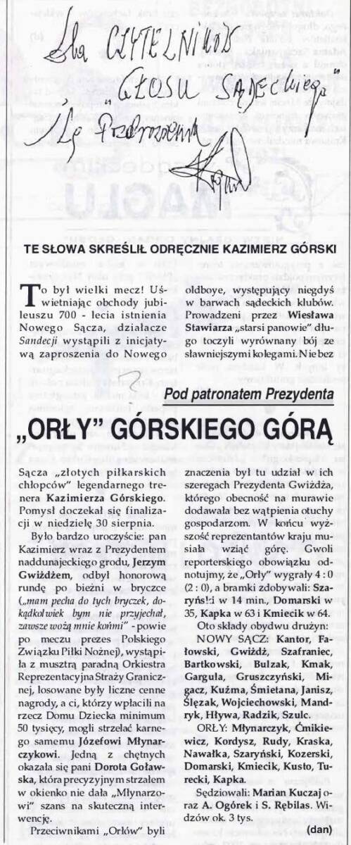 Orły Górskiego w Nowym Sączu 1992