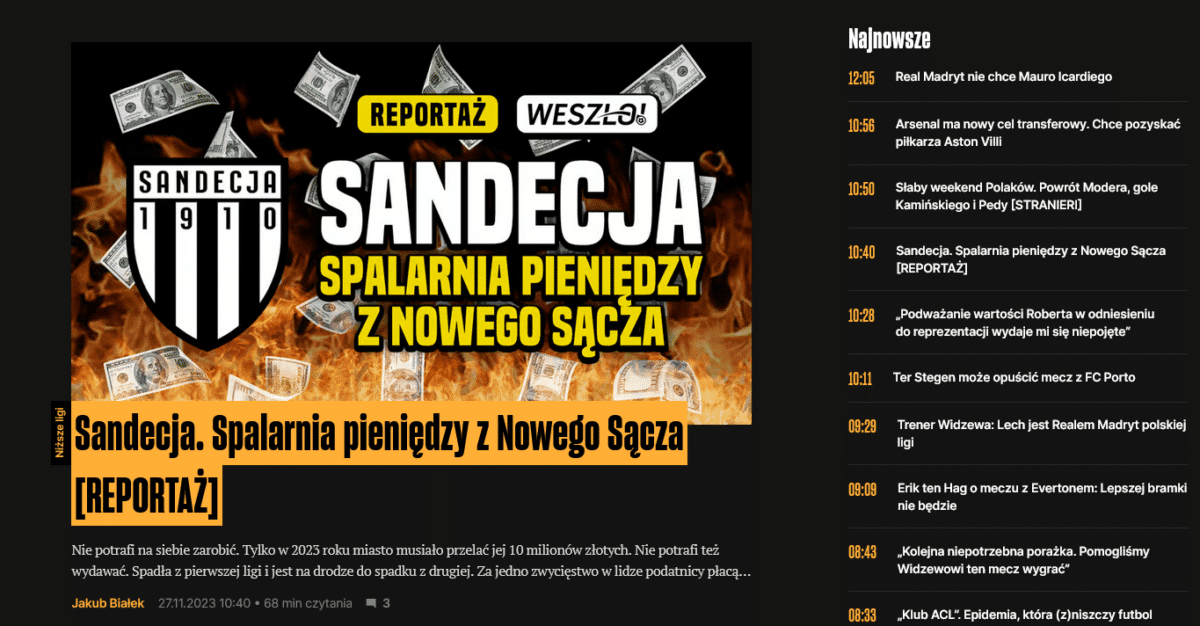 Sandecja w Weszło weszlo.com