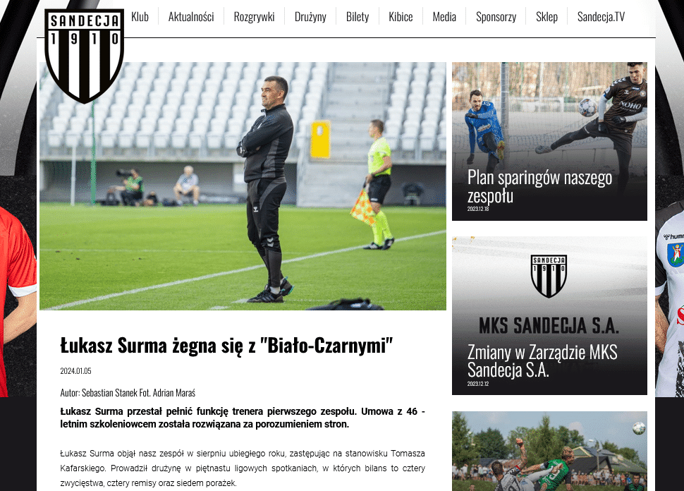 trenerzy Sandecji pensje