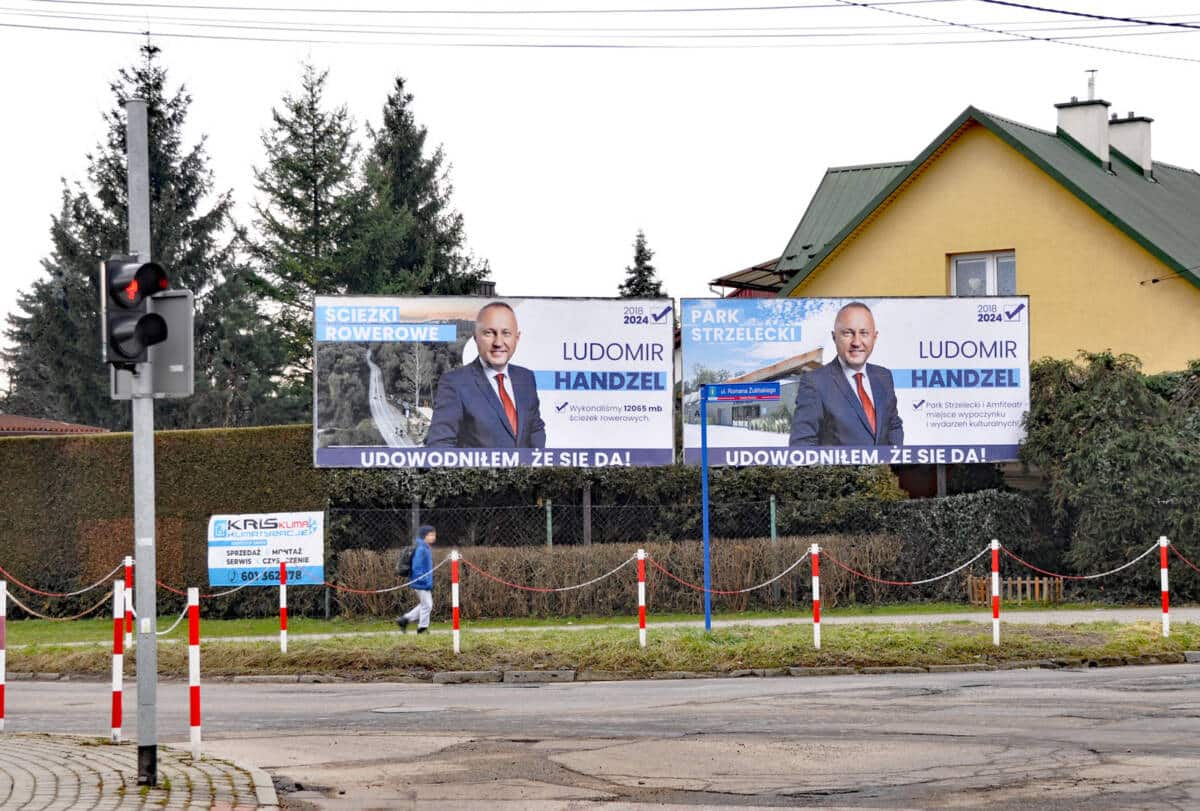 finansowanie kampanii w Nowym Sączu - bilbordy prezydenta Handzla