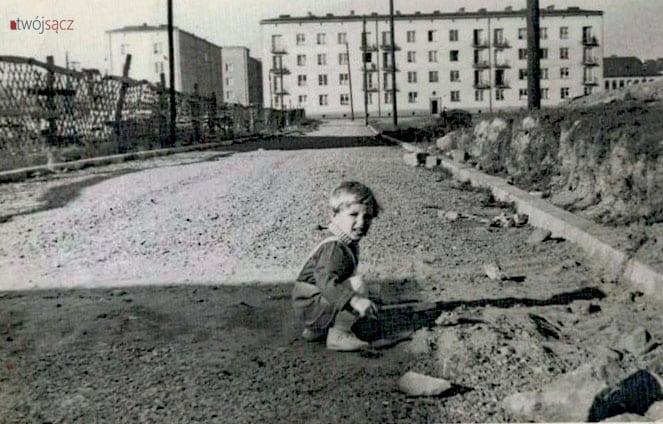 Nowy Sącz, ul. Zamenhofa w budowie, około 1960