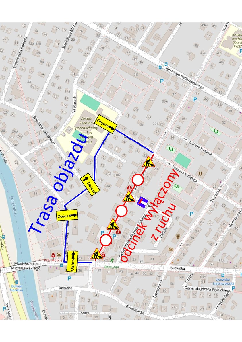 remont ul. Kochanowskiego plan sytuacyjny