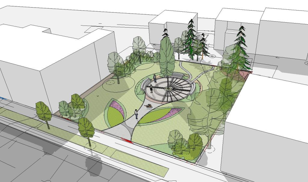 park kieszonkowy Nowy Sącz ul. Kunegundy wizualizacja