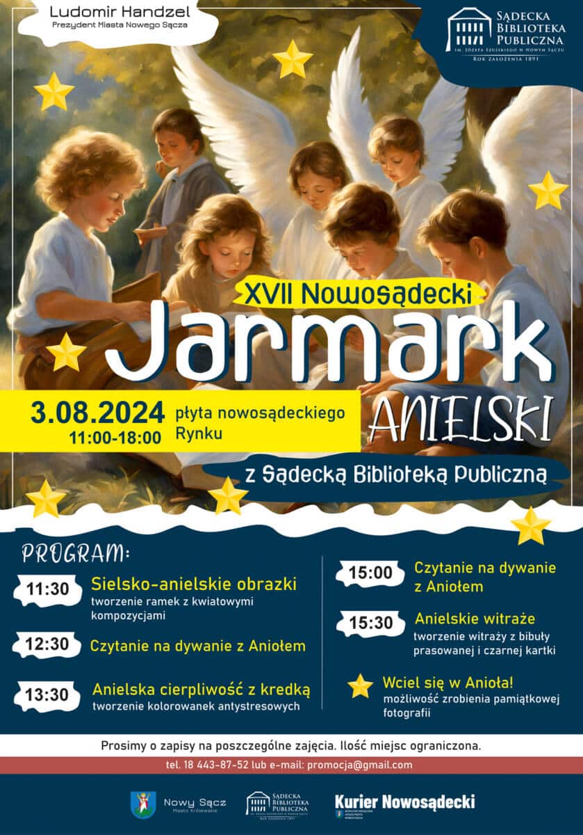stoisko Sądeckiej Biblioteki Publicznej w trakcie XVII Nowosądeckiego Jarmarku Anielskiego