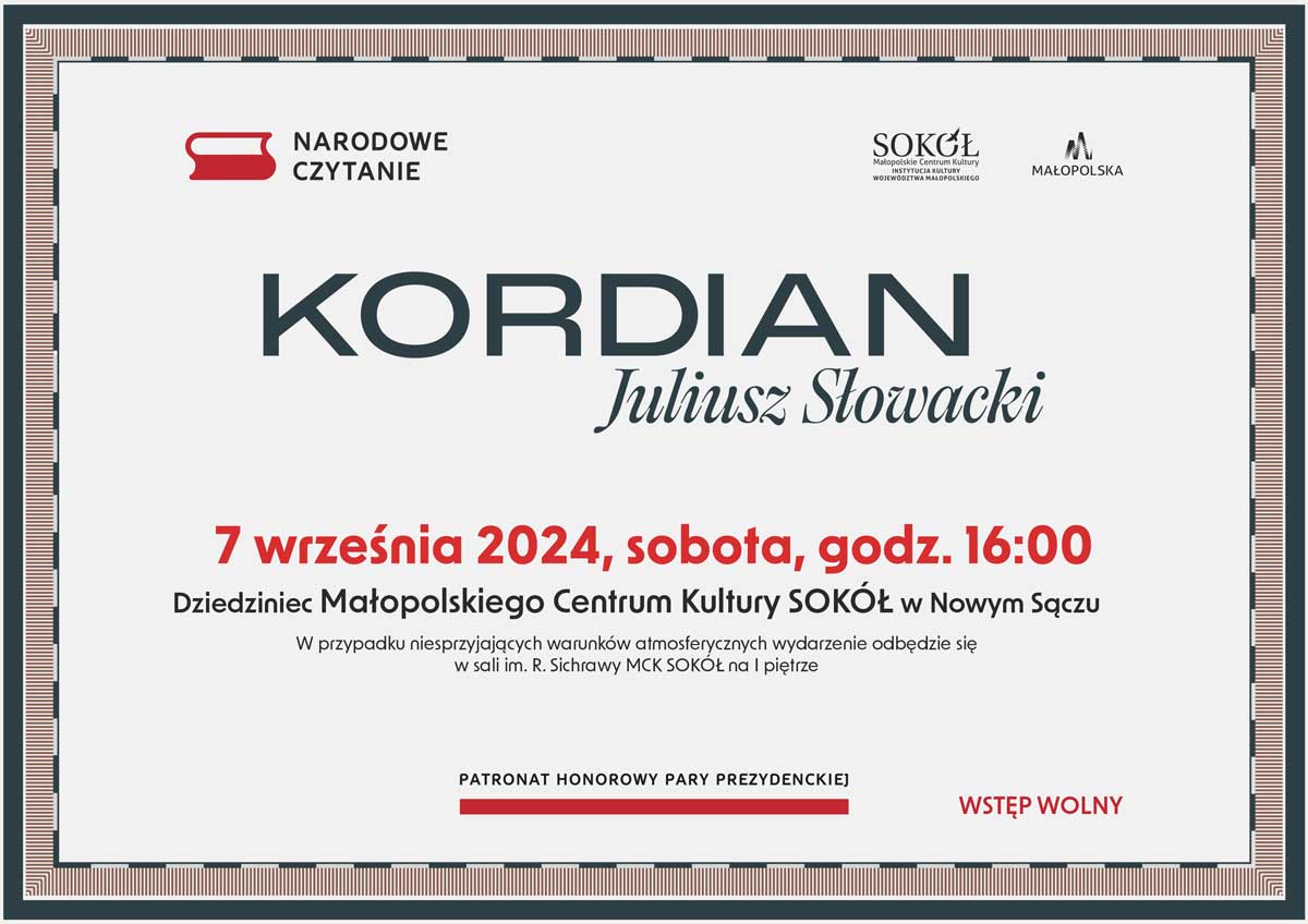 Narodowe Czytanie 2024 w Nowym Sączu, MCK Sokół 7 września