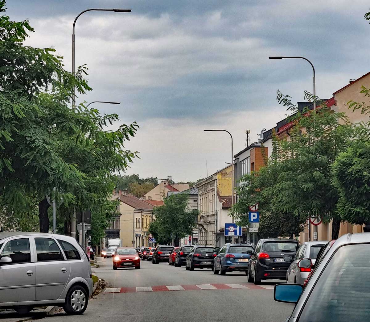 Nowy Sącz, korek na ul. Długosza
