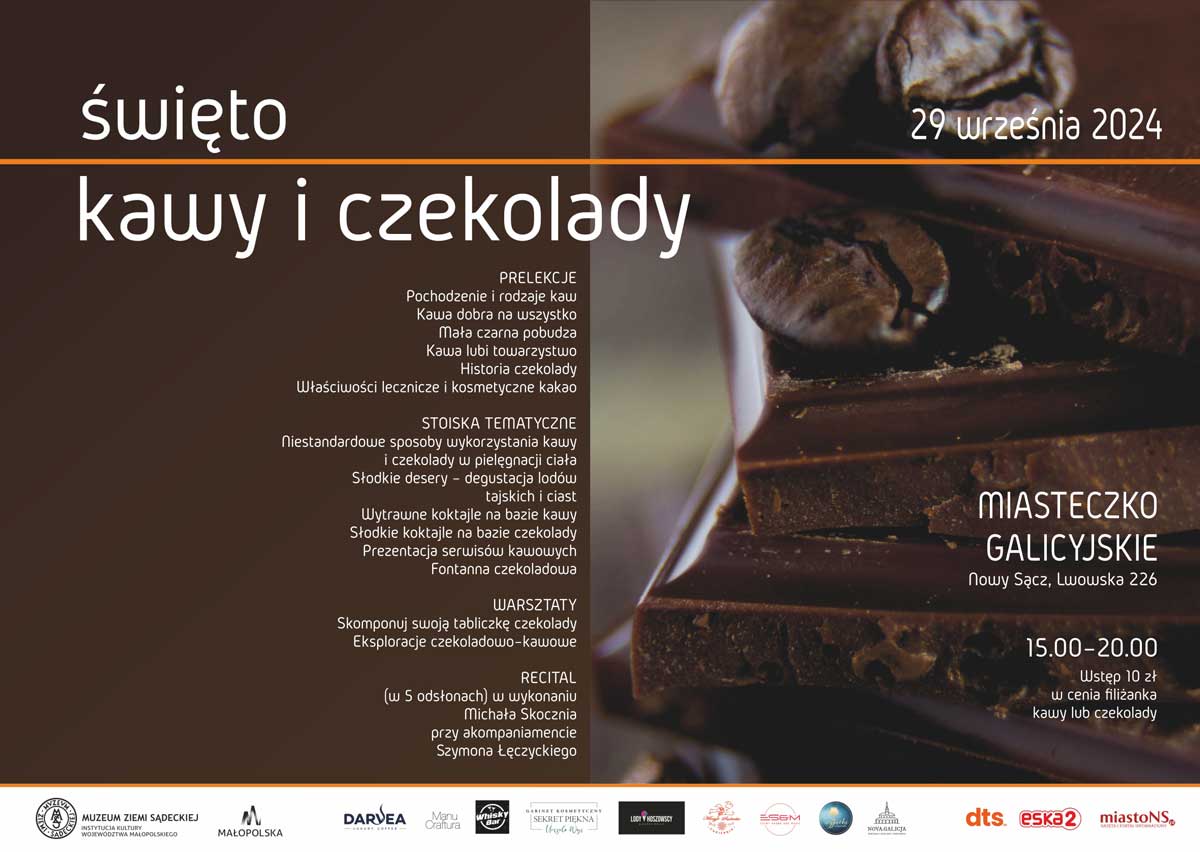 Święto Kawy i Czekolady w Miasteczku Galicyjskim w Nowym Saczu, 29 września 2024 plakat