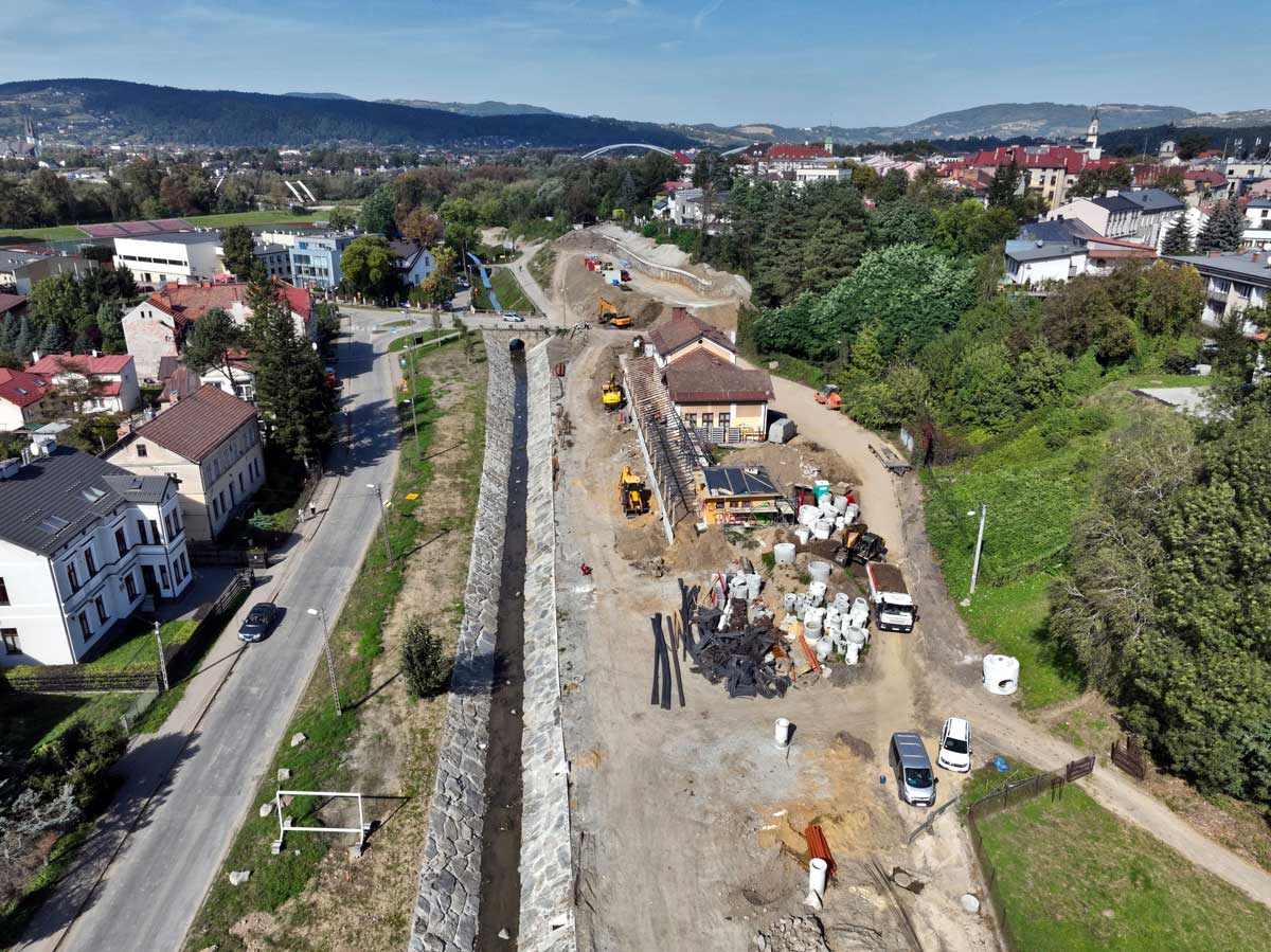 prace związane z modernizacją linii kolejowej 104 Nowy Sącz Miasto