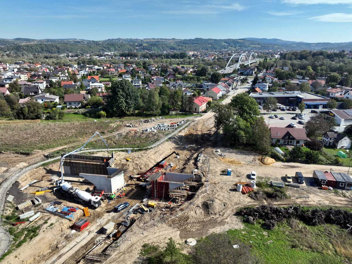 prace związane z modernizacją linii kolejowej 104 Nowy Sącz ul. Krakowska
