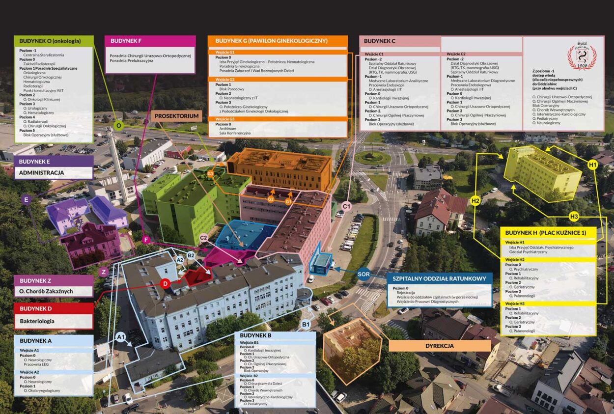 plan szpitala w Nowym Sączu