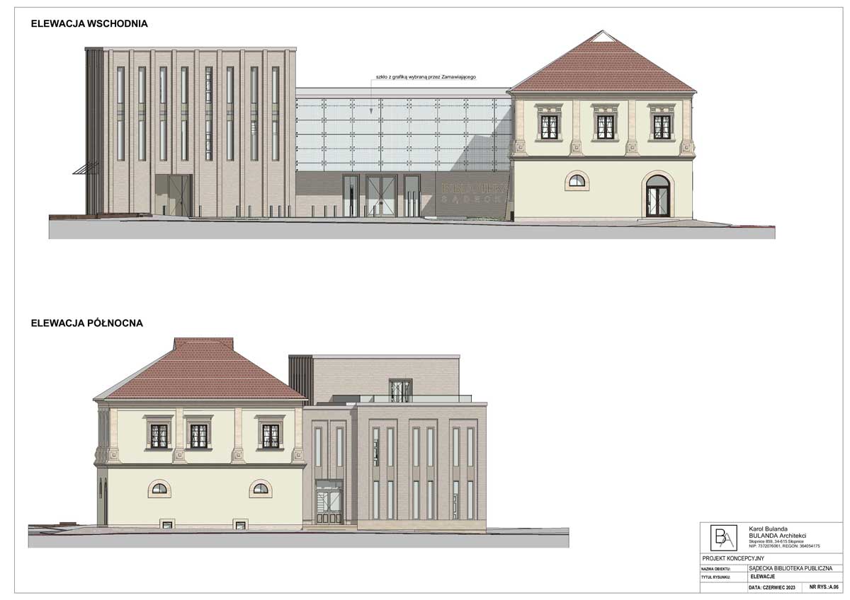rozbudowa SBP w Nowym Sączu koncepcja - elewacje