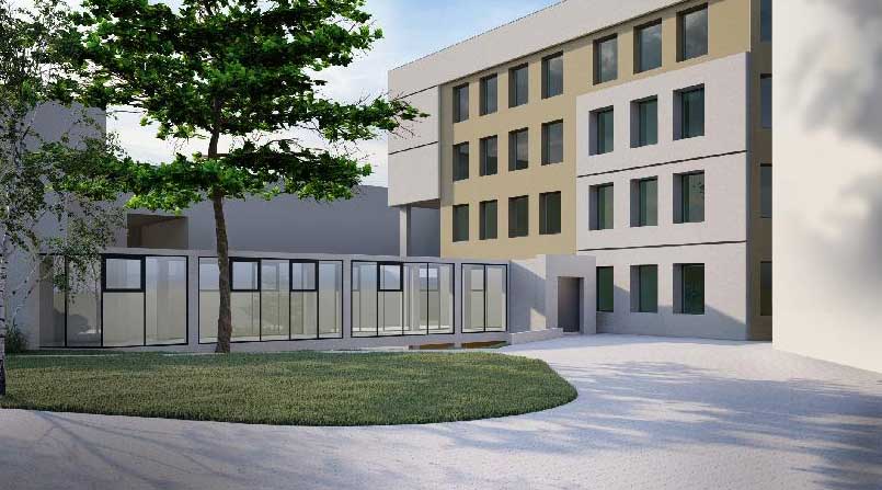 Szpital Specjalistyczny w Nowym Sączu - budynek diagnostyczny - wizualizacja